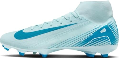 Nike Mercurial Superfly 10 Academy MG High-Top Soccer Cleats (FQ1456-400, Glacier Blue/Blue Orbit) Size 9 | Soccer