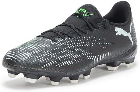PUMA, Men's, Future 8 Play Firm, Artificial Ground Soccer Cleats, PUMA Black-Cool Light Gray-Fluo Green, 9.5 | Soccer