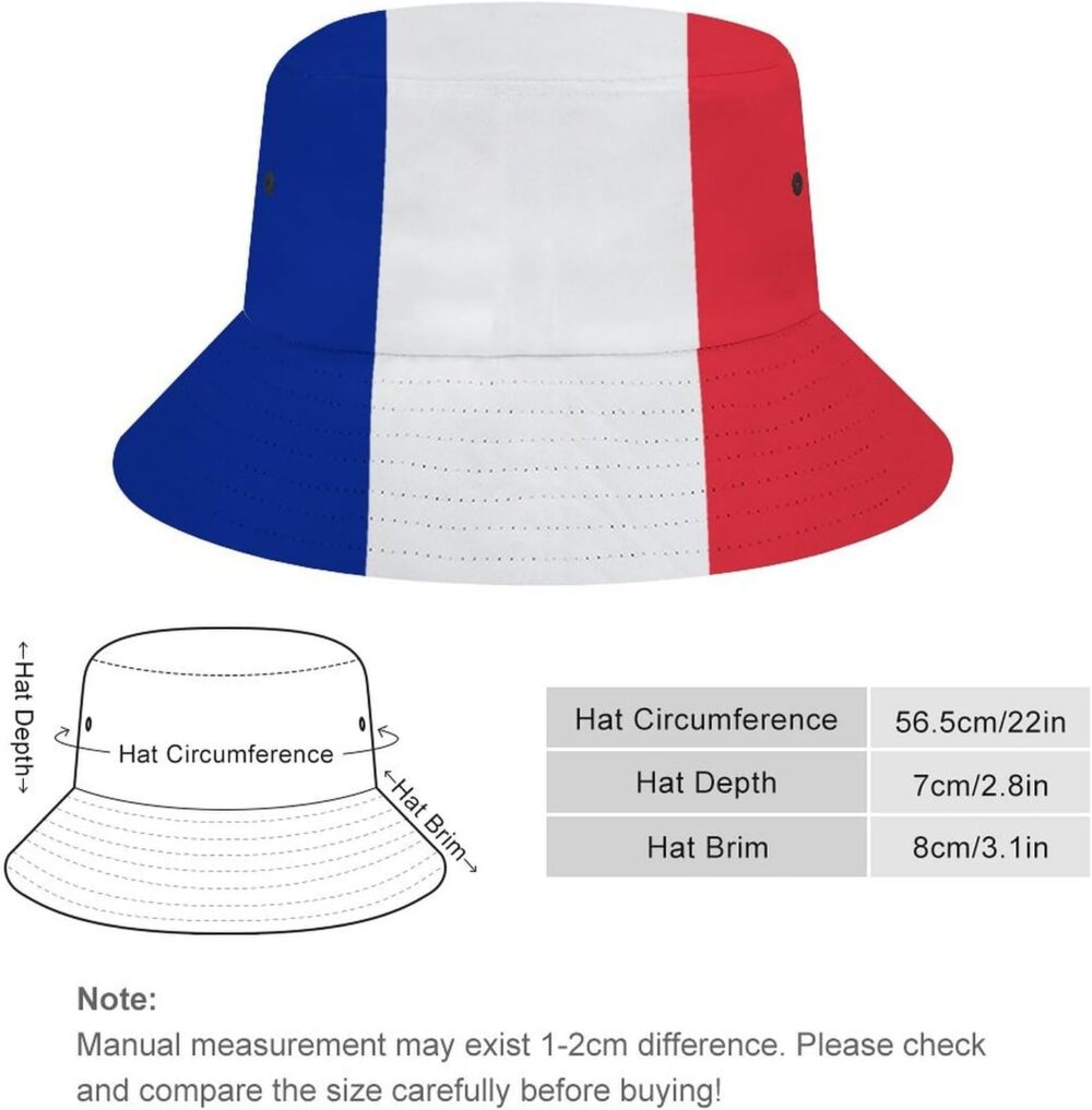 Soccer France Hat Fisherman Bucket Hat, Summer Beach Sun Hat for Fans Gifts : Sports & Outdoors - Image 7