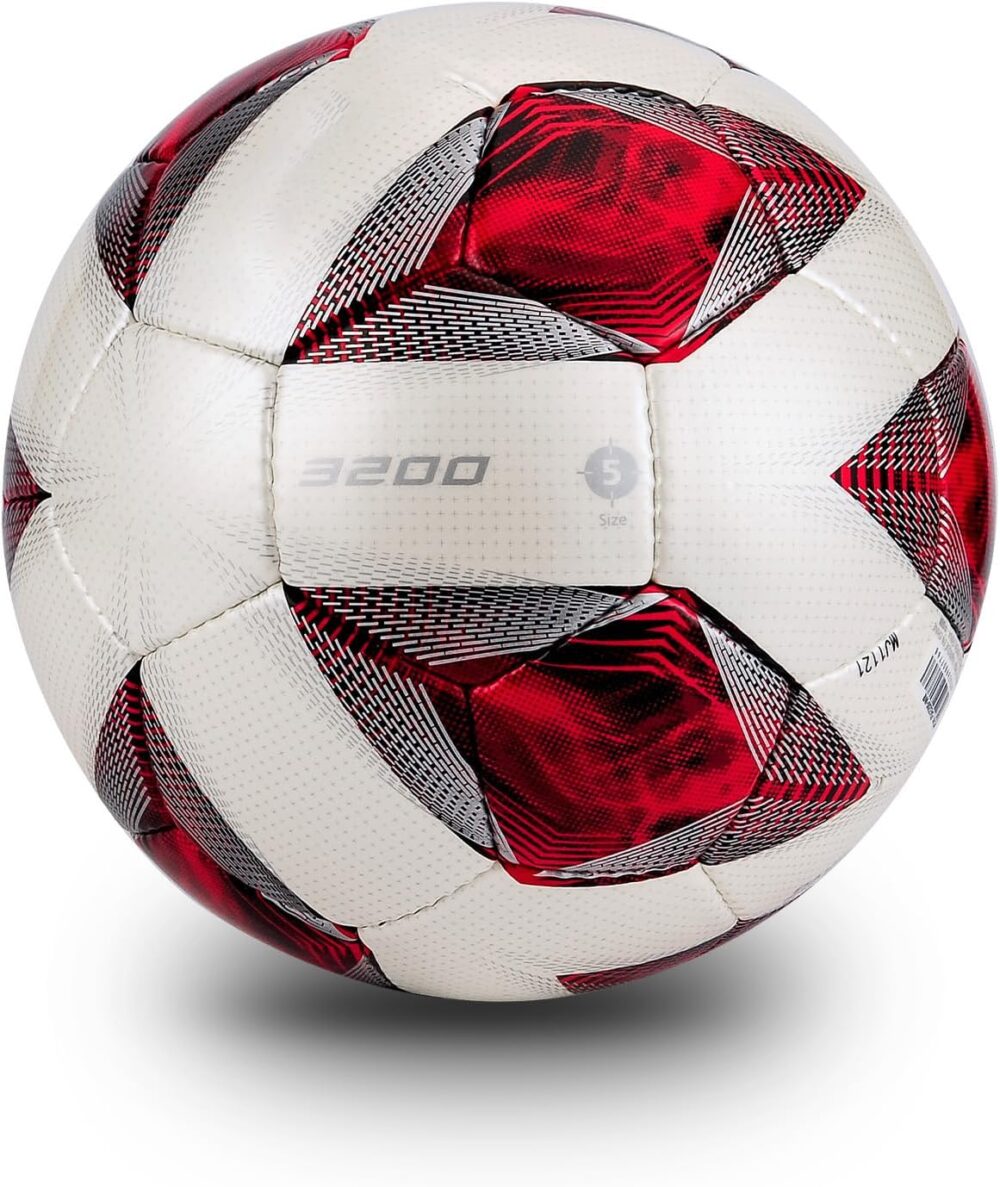 Soft PU Leather Soccer Ball, Indoor Outdoor Team Sports, Training Practicing Game Match Soccer Ball Gift for Adult Youth, F5A3200 Red 1pc : Sports & Outdoors