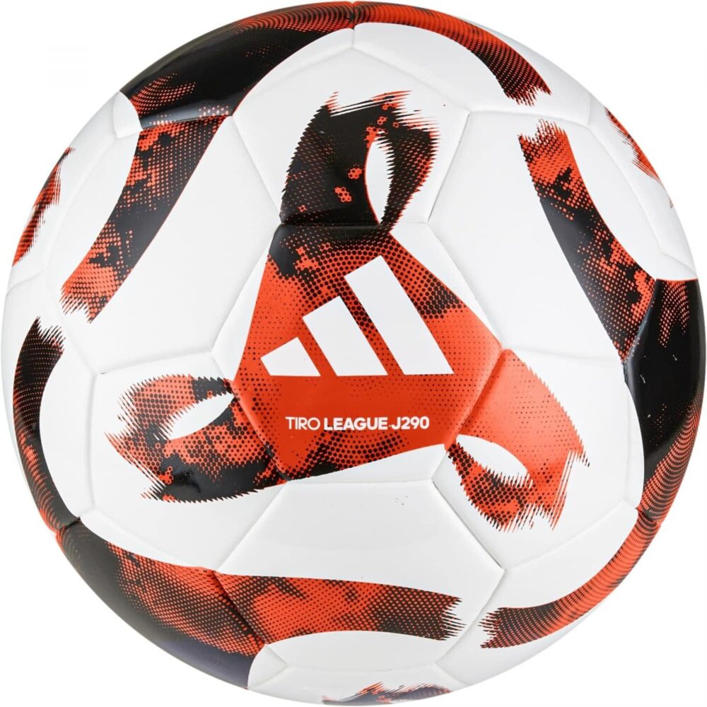 Adidas Tiro League J290 Ball HT2424, Unisex, Soccer Ball, White/Black/Team Solar Orange, 5 : Sports & Outdoors