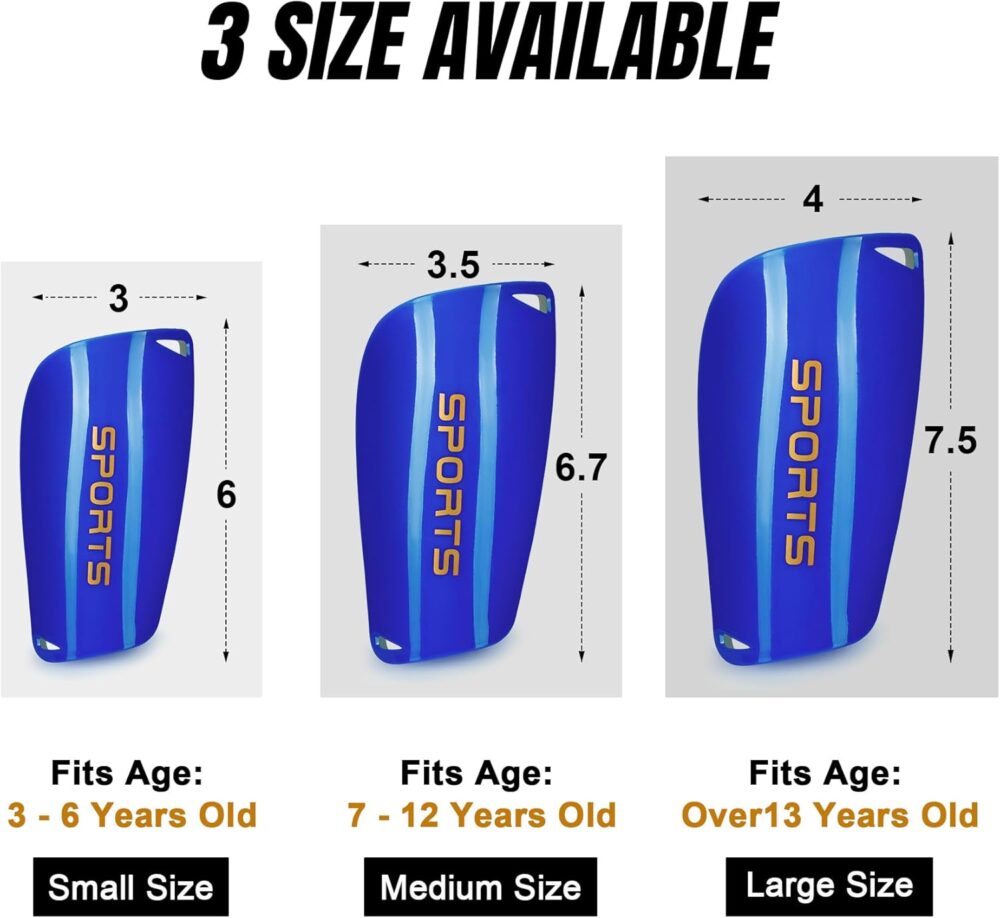 XZQTIVE Soccer Shin Guards with Shin Sleeves and Soccer Socks, Football Shin Pads Set for Kids Youth and Adult,Blue : Sports & Outdoors - Image 3