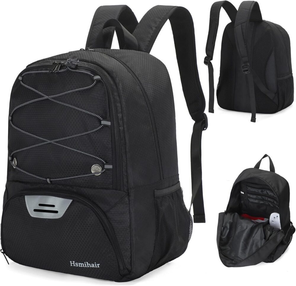 Hsmihair Youth Soccer Bag-Soccer Backpack & Backpack for Football Basketball, with Ball Compartment Separate Cleat Package : Sports & Outdoors - Image 3