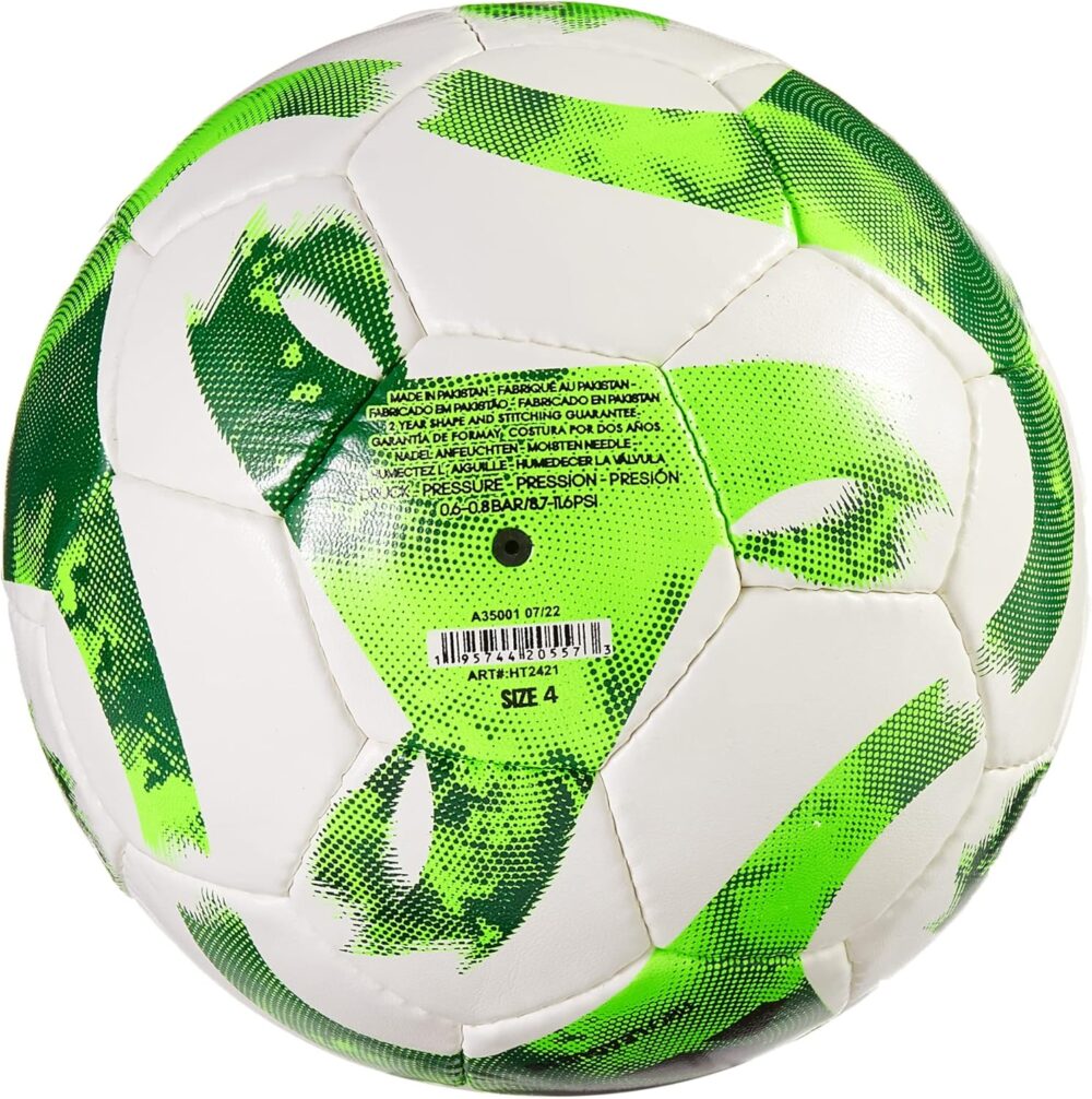 Adidas Unisex-Adult Tiro Match Soccer Ball, White/Team Green/Team Solar Green/Black, 5 : Sports & Outdoors - Image 2
