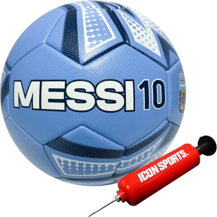 Icon Sports Argentine Football Association Lionel Messi Soccer Ball - AFA095BL Light Blue Size 5 : Sports & Outdoors