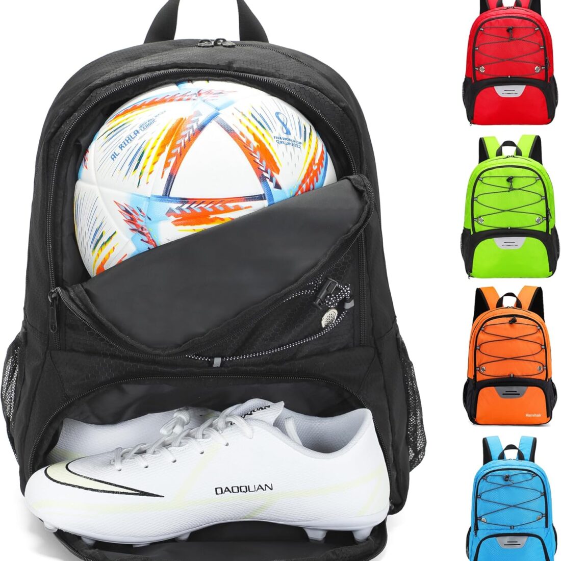 Hsmihair Youth Soccer Bag-Soccer Backpack & Backpack for Football Basketball, with Ball Compartment Separate Cleat Package : Sports & Outdoors