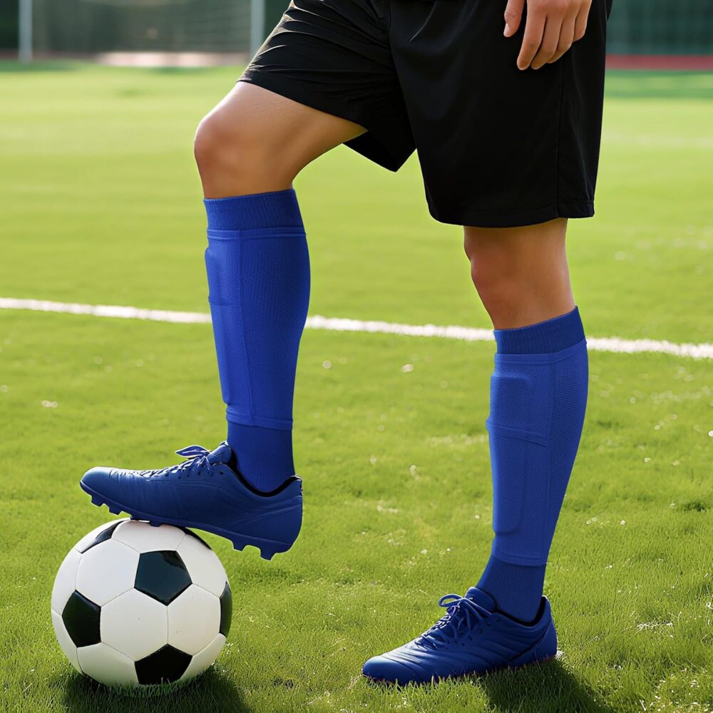 XZQTIVE Soccer Shin Guards with Shin Sleeves and Soccer Socks, Football Shin Pads Set for Kids Youth and Adult,Blue : Sports & Outdoors - Image 7