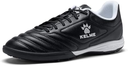 | KELME Unisex Adult Turf Soccer Shoes, Futsal Indoor Soccer Cleats, for Mens Womens,Black,Size 8 | Soccer