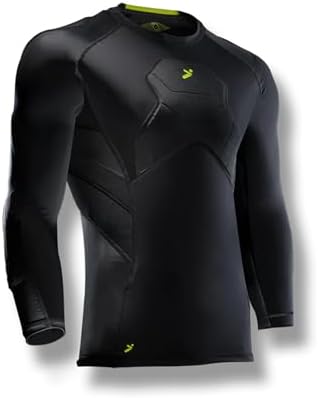 Storelli BodyShield Goalkeeper 3/4 Undershirt, Compression Shirt, Sports Accessories, Goalie Shirt, Turf Protection, Lightweight, UV Resistant, Sweat Wicking, Standard, Extra Large Black