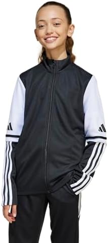 adidas Unisex-Kids Squadra 25 Training Soccer Jacket, Black/White, Medium: Clothing, Shoes & Jewelry