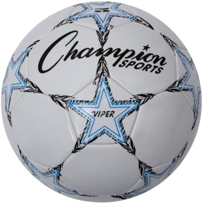 Champion Sports Viper Soccer Ball, Size 5 – Soft Touch TPU Cover, Airlock Bladder – Ages 12 & Up – Blue/Black/White : Sports & Outdoors