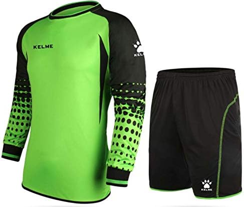 KELME Soccer Goalie Jersey Padded Uniform Kit - Goalkeeper Jersey, Shorts & Socks - Mens Football Padded Shirt - Kids and Adult Sizes