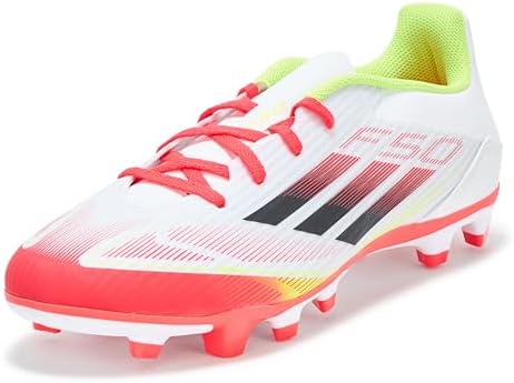 | adidas Unisex F50 Club Firm Multi Ground Sneaker, White/Black/Solar Yellow