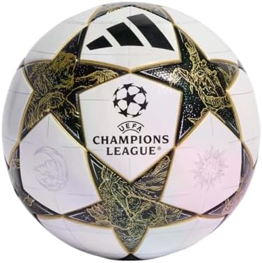 adidas Unisex-Adult UCL League Soccer Ball, White/Black/Gold Metallic, 4 : Sports & Outdoors