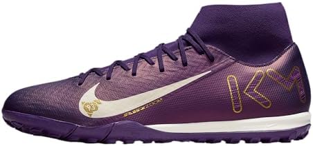 | Nike Mercurial Superfly 10 Academy Kylian Mbappe TF High-Top Soccer Shoes (FQ8333-500, Grand Purple/Pale Ivory) Size | Football