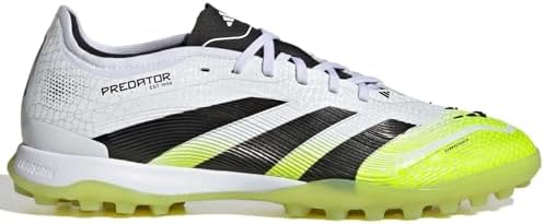 | adidas Unisex Predator Pro Turf Sneaker, White/Black/Lucid Lemon, 10 US Men | Soccer