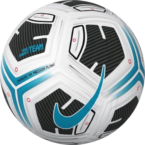 Nike FZ7540-102 NK ACADEMY - TEAM - FA24 Recreational soccer ball Unisex WHITE/BLACK/LT BLUE FURY Size 5 : Sports & Outdoors