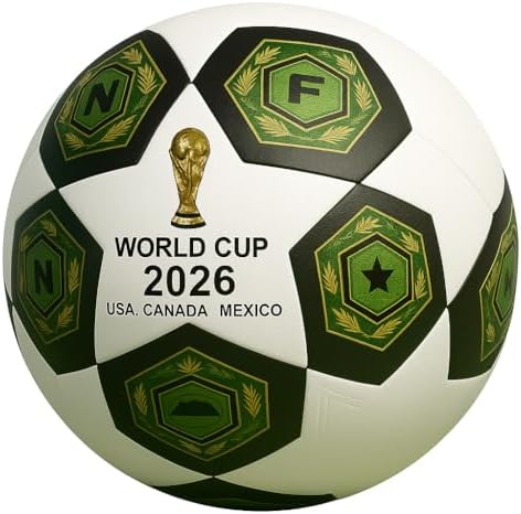 Professional Match-Grade Soccer Ball (Size 5) – Green & Black PU Leather Training & Competition Football for Youth and Adults – Durable All-Surface Design with Butyl Bladder : Sports & Outdoors