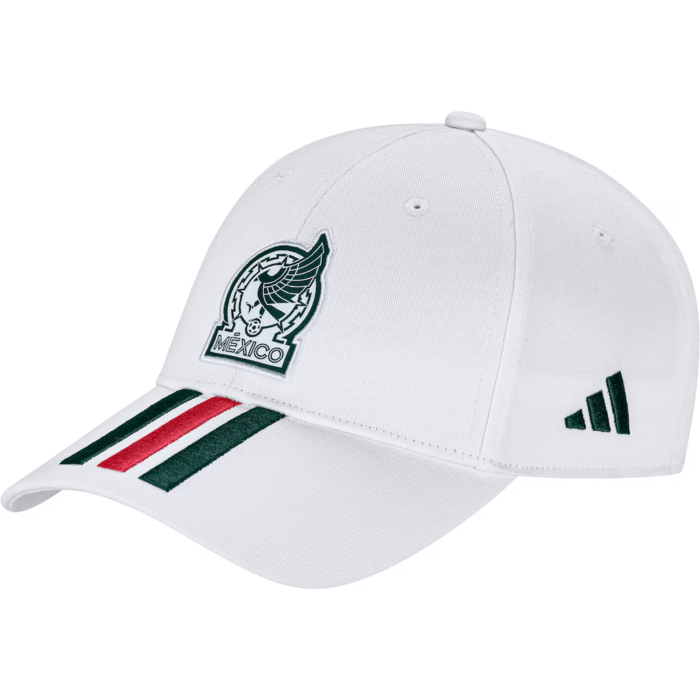 Mexico National Team adidas Unisex FIFA x World Cup 2026 3 Stripes Baseball Adjustable Hat - White