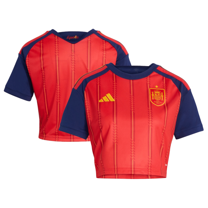 Spain National Team adidas Women's FIFA x World Cup 2026 Home Cropped Replica Jersey - Red
